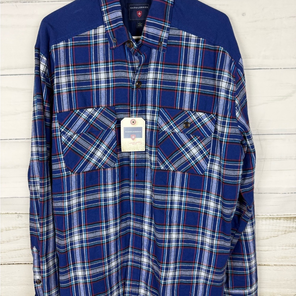 Saddlebred Blue and White Casual Button Down Shirt
A1